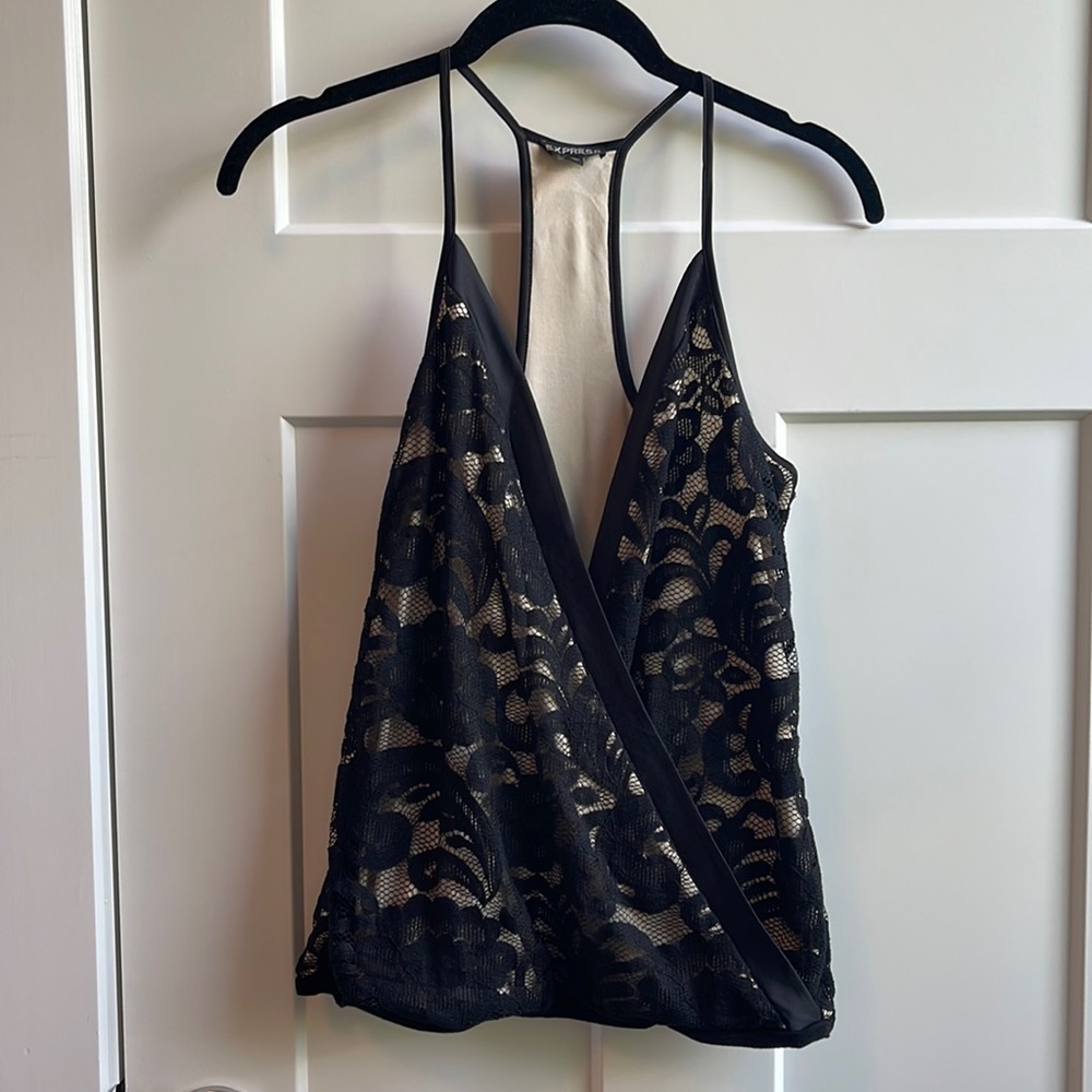 Black Lace Racer Top